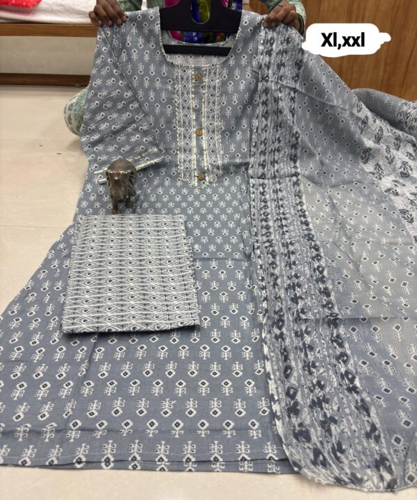 ✨ PURE COTTON KURTI PANT WITH DUPATTA SET ✨ - Image 13