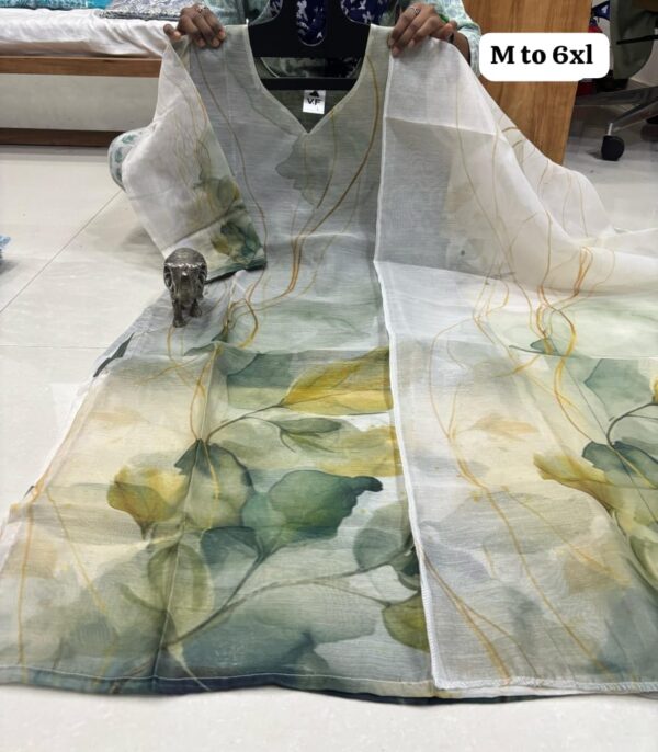 Digital Print Chanderi Silk Kurti Set - Image 14