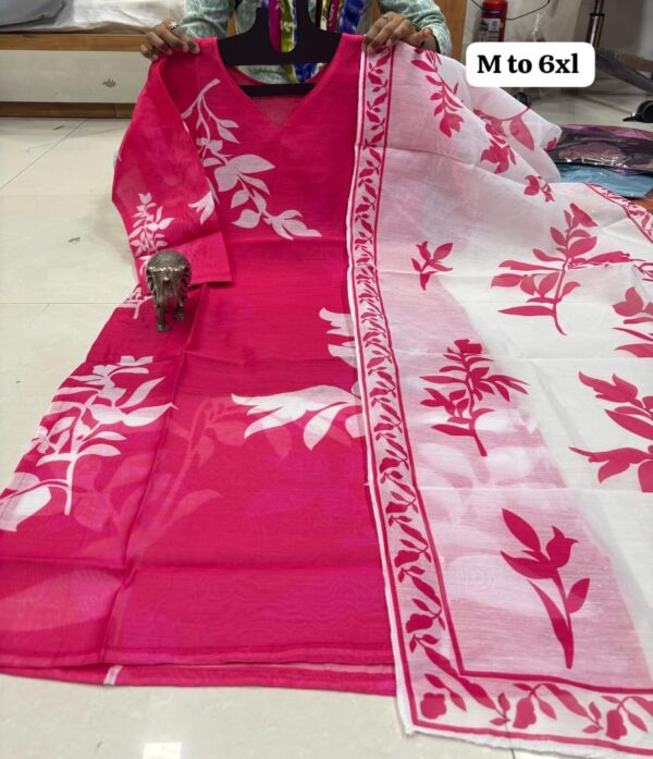 Digital Print Chanderi Silk Kurti Set - Image 8