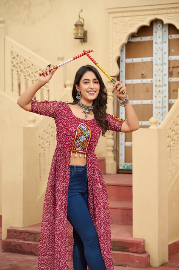 NAVRATRI TRENDING INDOWESTERN BANDHANI KURTI - Image 8
