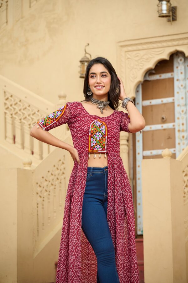 NAVRATRI TRENDING INDOWESTERN BANDHANI KURTI - Image 7