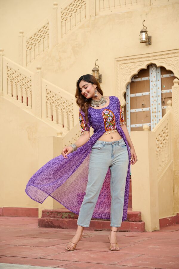 NAVRATRI TRENDING INDOWESTERN BANDHANI KURTI - Image 3