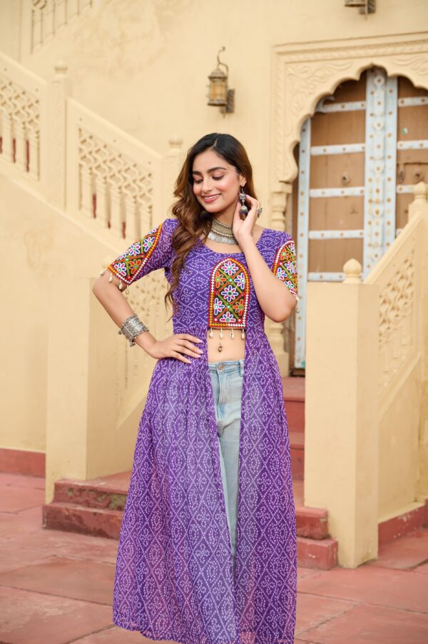 NAVRATRI TRENDING INDOWESTERN BANDHANI KURTI - Image 2